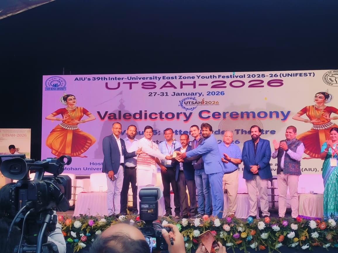 Our student Shri Aditya, who represented Ranchi University, has bagged second prize in the debate competition held under the aegis of the Inter University Youth Festival (East Zone) at Balasore.
